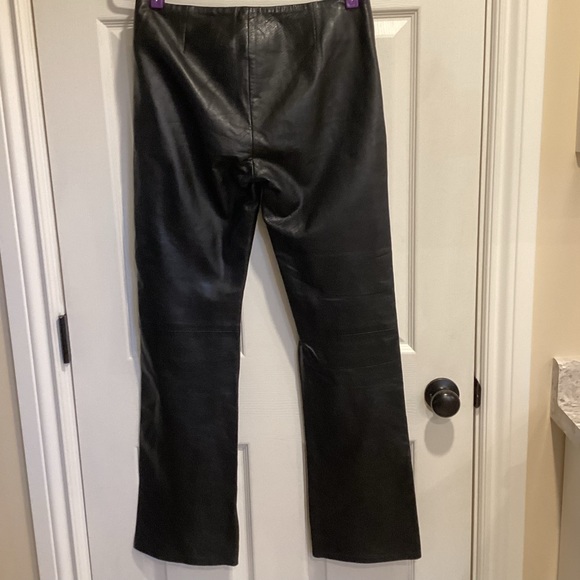 Hudson Outerwear Black Leather Motorcycle Pants, Size 6 - Picture 2 of 11